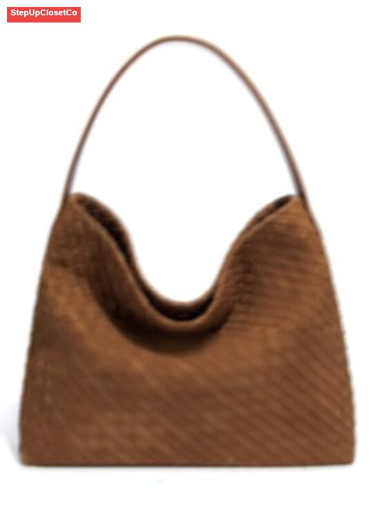 Handbags - Slouchy Suede Woven Hobo Bag Women Crossbody Crescent Shoulder Satchel Tote